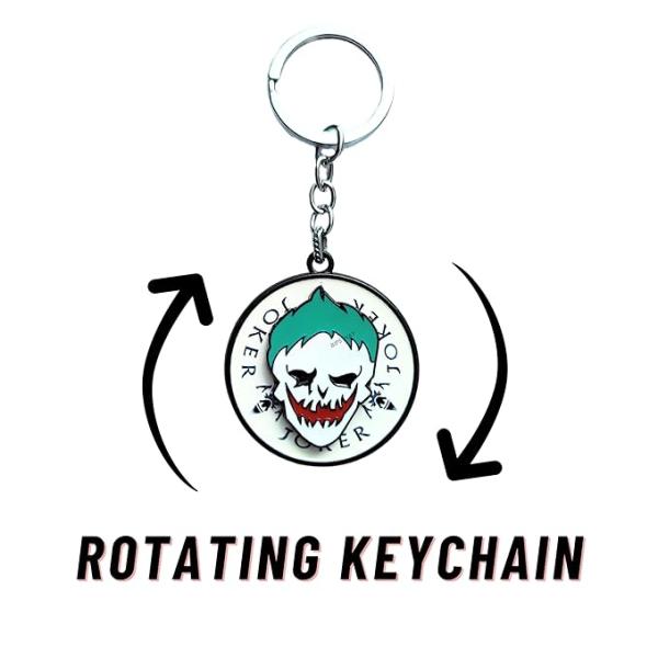 Clown Spinning Keychain Metal – Rotating Keychain for Men | Unique Car & Bike Keychain Spinner for Guys keychain alternate view